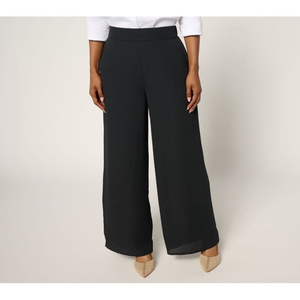 BEAUTIFUL by Lawrence Zarian Women's Plus Sz Pants 1X Pull-on Ankle Black
